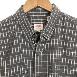 Levi's Casual Gray Plaid Button Front Long Sleeve Shirt
